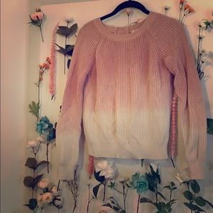 Lucky brand pink ombre sweater with button detail